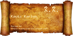 Kautz Karion névjegykártya